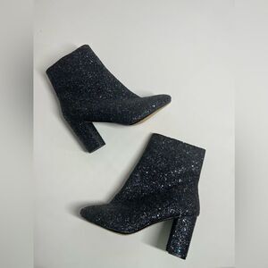 Billa black glitter goth glam ankle mid calf boots Size 9M